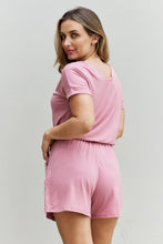 Load image into Gallery viewer, Zenana Chilled Out Full Size Short Sleeve Romper in Light Carnation Pink