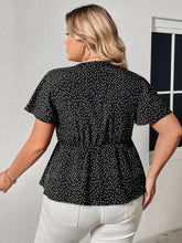 Load image into Gallery viewer, Plus Size V-Neck Front Bow Flutter Sleeve Blouse
