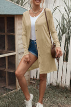 Load image into Gallery viewer, Button Down Long Sleeve Longline Cardigan