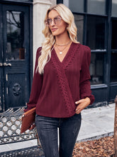 Load image into Gallery viewer, Puff Sleeve Surplice Neck Blouse