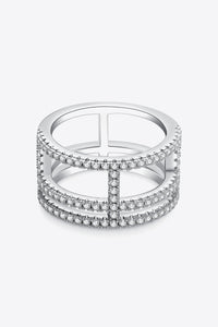 Moissanite Cutout Wide Ring