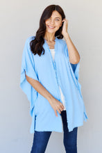 Load image into Gallery viewer, HEYSON Summer is Calling Full Size Wash Gauze Open Front Kimono in Pastel Blue