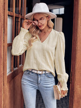 Load image into Gallery viewer, V-Neck Puff Sleeve Blouse