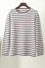 Load image into Gallery viewer, Striped Round Neck Long Sleeve Sweater