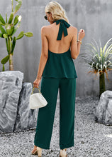 Load image into Gallery viewer, Halter Neck Top and Straight Leg Pants Set