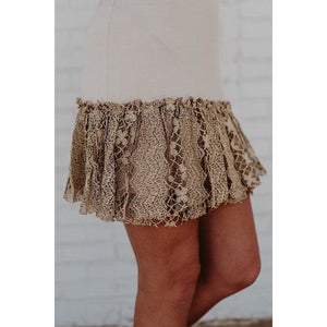 Cream & Taupe Layered Lace Dress Extender