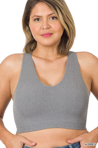 Ribbed Cropped Racerback Tank