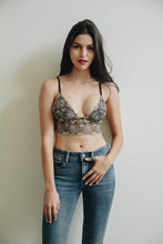 Load image into Gallery viewer, Floral Stitch Mesh Bralette Large / Gold