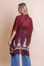 Load image into Gallery viewer, Floral Embroidered Stitched Kimono
