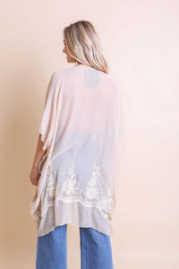 Floral Embroidered Stitched Kimono