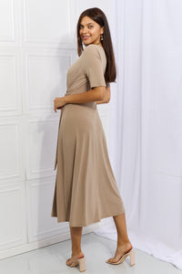 Ontheland Put In Work Wrap Knit Midi Dress