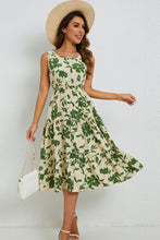 Load image into Gallery viewer, Floral Round Neck Tiered Sleeveless Dress