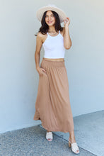 Load image into Gallery viewer, Doublju Comfort Princess Full Size High Waist Scoop Hem Maxi Skirt in Tan