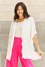 Load image into Gallery viewer, HEYSON Summer is Calling Full Size Wash Gauze Open Front Kimono in Off White