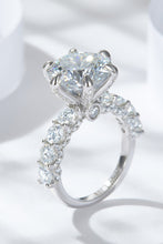 Load image into Gallery viewer, 3-Carat Moissanite Platinum-Plated Side Stone Ring