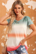 Load image into Gallery viewer, Tie-Dye V-Neck Short Sleeve Tee