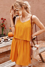 Load image into Gallery viewer, Striped Spaghetti Strap V-Neck Romper