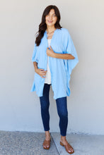 Load image into Gallery viewer, HEYSON Summer is Calling Full Size Wash Gauze Open Front Kimono in Pastel Blue
