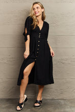 Load image into Gallery viewer, HEYSON Downtown Girl Textured Linen Button Down Midi Dress