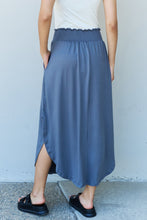 Load image into Gallery viewer, Doublju Comfort Princess Full Size High Waist Scoop Hem Maxi Skirt in Dusty Blue