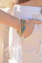 Load image into Gallery viewer, Beaded Gold Stacked Bracelet Jewelry Teal