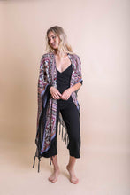 Load image into Gallery viewer, Bohemian Diamond Tassel Kimono Ponchos Purple