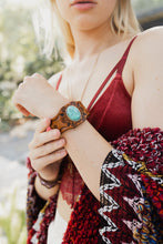 Load image into Gallery viewer, Boho Turquoise Stone Camel Leather Cuff Bracelet Jewelry