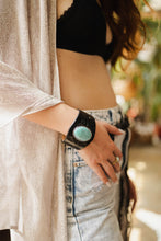 Load image into Gallery viewer, Boho Turquoise Stone Leather Cuff Jewelry Black