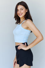 Load image into Gallery viewer, Ninexis Everyday Staple Soft Modal Short Strap Ribbed Tank Top in Blue