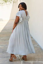 Load image into Gallery viewer, Sweet Lovely By Jen Full Size Drawstring Deep V Butterfly Sleeve Maxi Dress