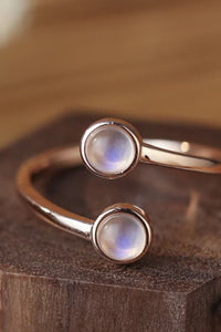 High Quality Natural Moonstone 925 Sterling Silver Toi Et Moi Ring