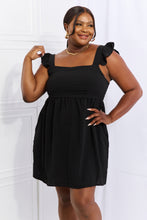 Load image into Gallery viewer, Culture Code Sunny Days Full Size Empire Line Ruffle Sleeve Dress in Black