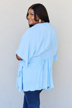 Load image into Gallery viewer, HEYSON Summer is Calling Full Size Wash Gauze Open Front Kimono in Pastel Blue