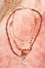Load image into Gallery viewer, Carnelian &amp; Crystal Layered Necklace Jewelry