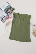 Load image into Gallery viewer, Ruffle Shoulder V-Neck Top