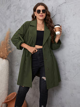 Load image into Gallery viewer, Plus Size Lapel Collar Roll-Tab Sleeve Trench Coat