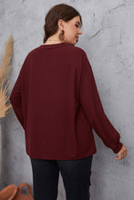 Load image into Gallery viewer, Plus Size V-Neck Dropped Shoulder Blouse