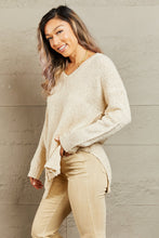 Load image into Gallery viewer, Heimish By The Fire Full Size Draped Detail Knit Sweater
