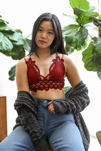 Load image into Gallery viewer, Chloe Crochet Bralette Small / Burgundy