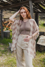 Load image into Gallery viewer, Classic Lightweight Buffalo Check Kimono One Size / Taupe
