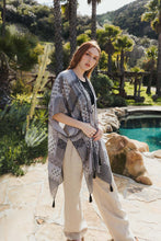 Load image into Gallery viewer, Color Graded Patchwork Kimono Black