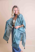 Load image into Gallery viewer, Color Graded Patchwork Kimono Sage