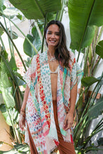 Load image into Gallery viewer, Colorful Splatter Kimono Blush