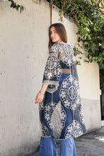 Load image into Gallery viewer, Contrast Mesh Cotton Lace Kimono