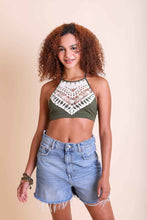 Load image into Gallery viewer, Crochet Lace High Neck Bralette