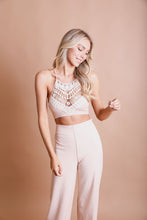 Load image into Gallery viewer, Crochet Lace High Neck Bralette XS/S / Blush
