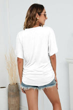 Load image into Gallery viewer, V-Neck Side Ruched Tee