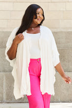 Load image into Gallery viewer, HEYSON Summer is Calling Full Size Wash Gauze Open Front Kimono in Off White