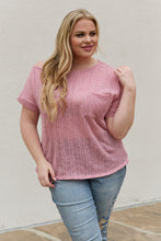 Load image into Gallery viewer, e.Luna Full Size Chunky Knit Short Sleeve Top in Mauve