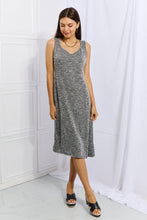 Load image into Gallery viewer, Culture Code Meet Me Halfway Full Size Heart Neck A-Line Dress in Charcoal